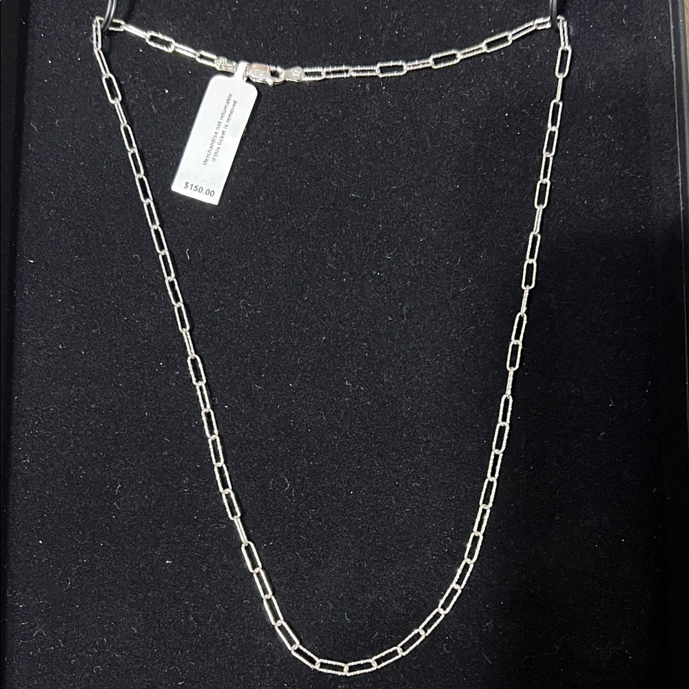Sterling Silver Paper Clip Chain Necklace